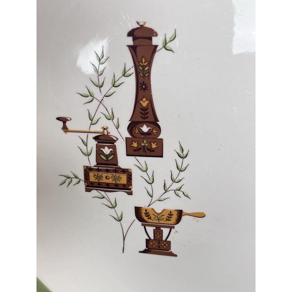 Vintage Kitschy Kitchen White Platter Plate Cottage Farmhouse Feel 12/5” Decor
